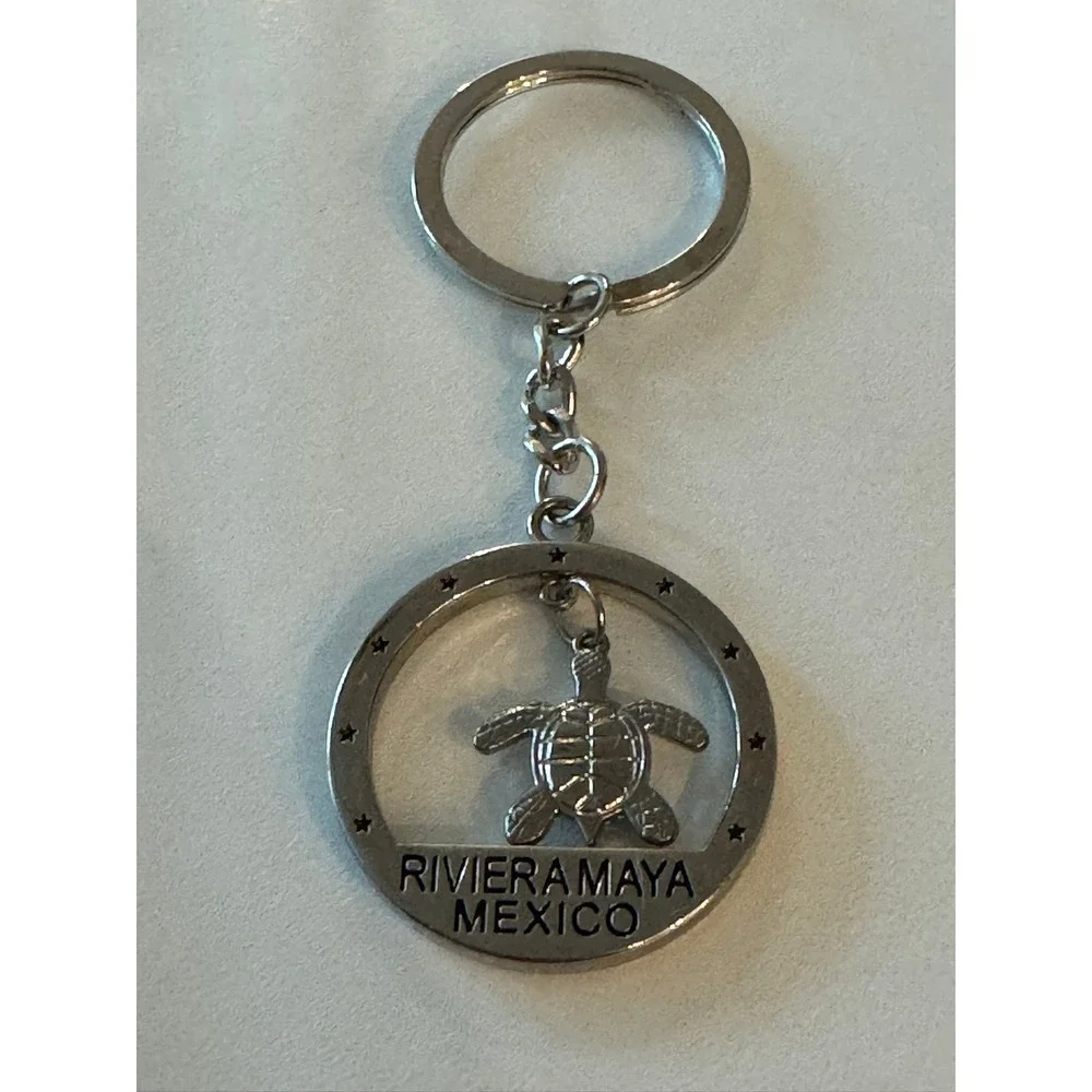 Riviera Maya Mexico Turtle Keychain Souvenir Metal Charm